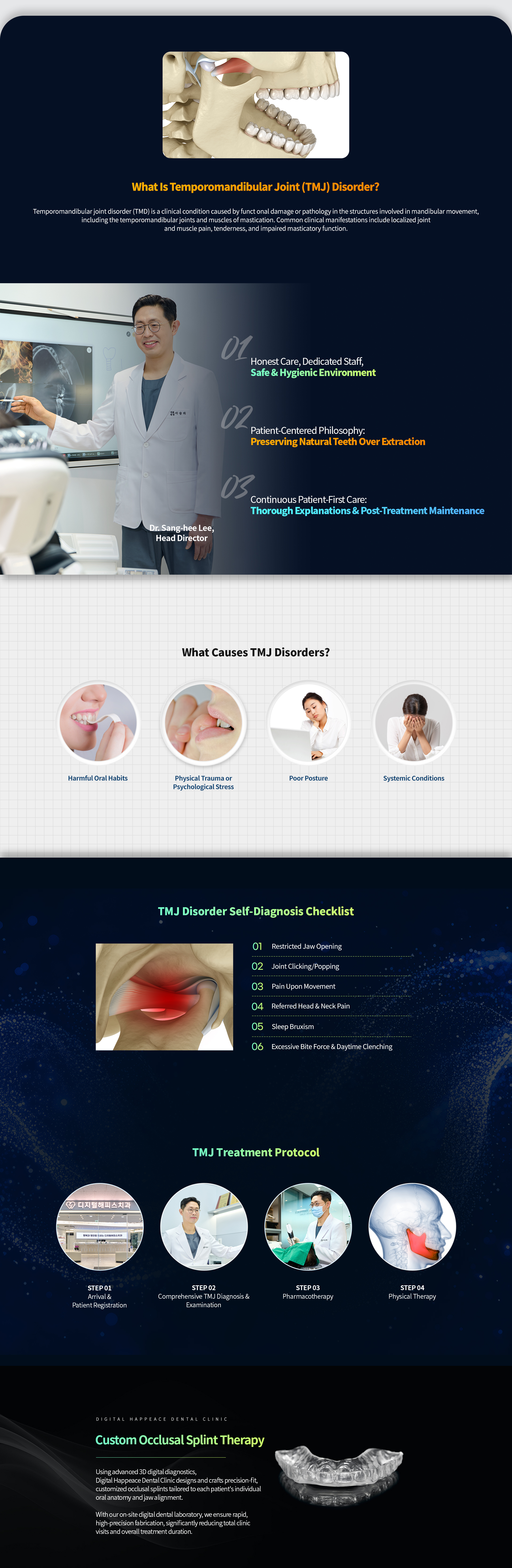 Temporomandibular joint (TMJ) disorder: causes, self-diagnosis checklist, treatment protocol and custom occlusal splint